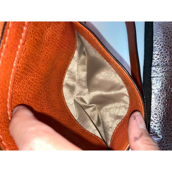 MICHAEL KORS BURNT ORANGE LEATHER SMALL CROSSBODY BAG - Picture 12 of 16